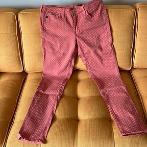 EUC - Adraiano Goldschmied Pink/Coral Polka Dot Jeans